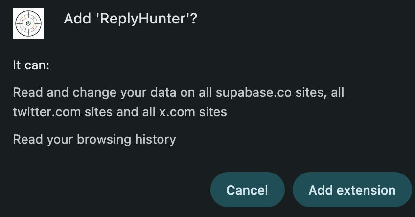 Chrome Extension Permissions Prompt